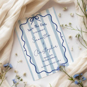 Save The Date Cadre ondulé à ruban bleu Mariage fantaisiste