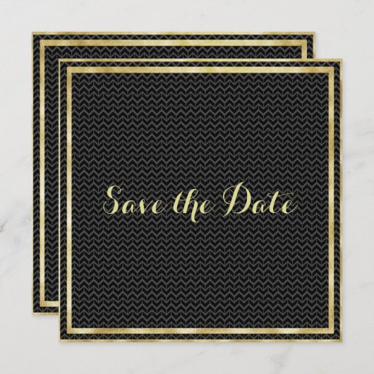 Save The Date Cadre Or Classique Enregistrer La Date (Devant / Derrière)