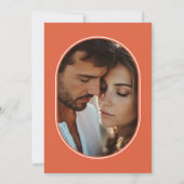 Save The Date Cadre ovale moderne Photo coucher de soleil Mariag (Dos)