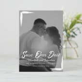 Save The Date Cadre peint noir et blanc Mariage photo complet (Debout devant)