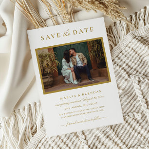 Save The Date Cadre photo élégant en or Mariage