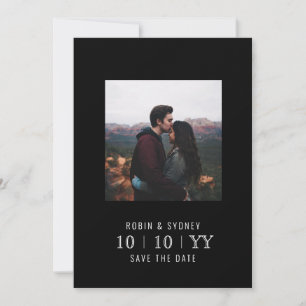 Save The Date Cadre photo Enregistrer la date plat Noir