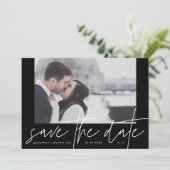 Save The Date Cadre photo Funky Décontracté Onyx noir élégant mo (Debout devant)