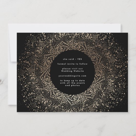 Save The Date Cadre photo funky | Gold Foil élégant moderne (Dos)