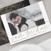 Save The Date Cadre photo funky | Gold Foil élégant moderne