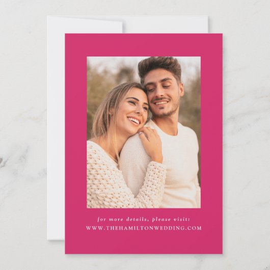 Save The Date Cadre photo ondulé rose moderne mariage (Dos)