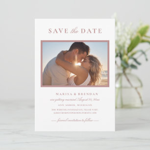 Save The Date Cadre photo rose poussiéreuse élégant mariage