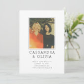 Save The Date Cadre photo simple moderne avec code QR pour maria (Debout devant)