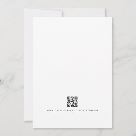 Save The Date Cadre photo simple moderne QR Code Mariage (Dos)
