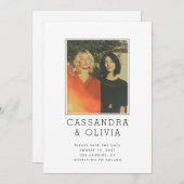 Save The Date Cadre photo simple moderne QR Code Mariage (Devant / Derrière)