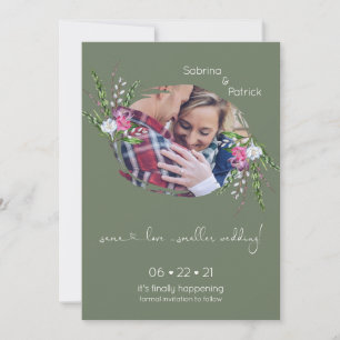 Save The Date Cadre photo vert Sage Floral