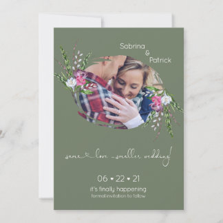 Save The Date Cadre photo vert Sage Floral