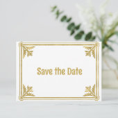 Save The Date Cadre romantique blanc et or (Debout devant)