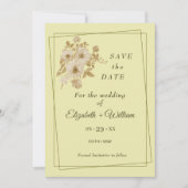 Save The Date Cadre rose - Mariage jaune céleste (Devant)