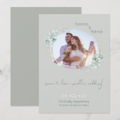 Save The Date Cadre subtil sauge et eucalyptus  (Devant / Derrière)