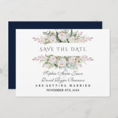 Save The Date Cadre Whimsical White Flowers Enregistrer La Date (Devant / Derrière)