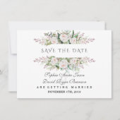 Save The Date Cadre Whimsical White Flowers Enregistrer La Date (Devant)