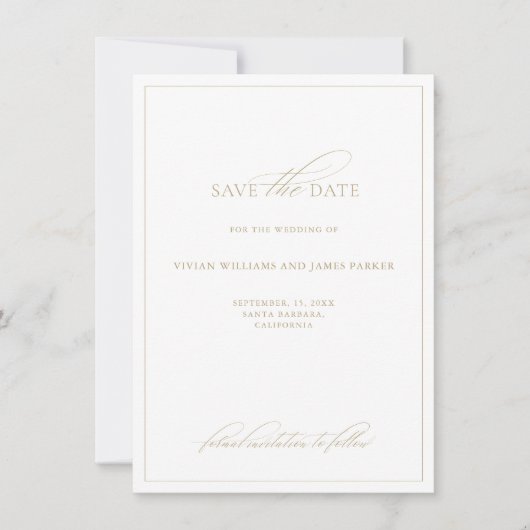 Save The Date Cadres délicats Mariage classique Enregistrer la c (Devant)