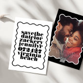 Save The Date Cadres gras noir blanc QR Code photo