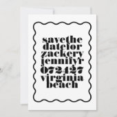 Save The Date Cadres gras noir blanc QR Code photo (Devant)