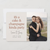 Save The Date Cake Champagne Typographie amusante Terracotta Mar (Devant)