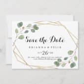 Save The Date Calcul géométrique de la végétation Mariage horizo (Devant)