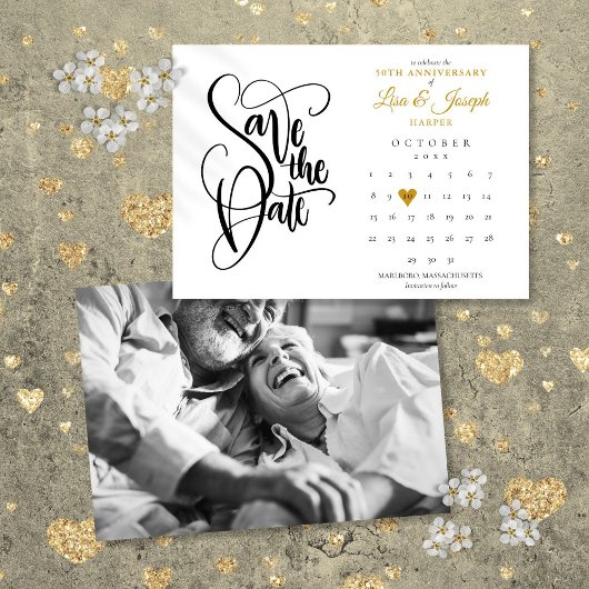 Save The Date Cale ndrier Photo de 50e anniversaire de mariage C