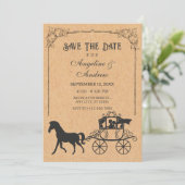 Save The Date Calèche vintage avec cheval (Debout devant)