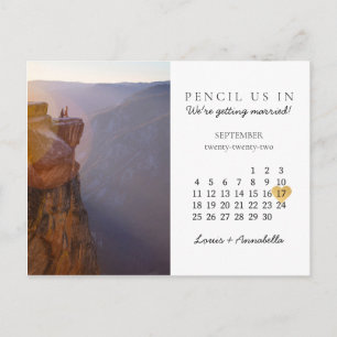 Save the Date Calendar Gold Heart Sept 2022 Briefkaart