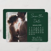 Save The Date Calendrier 31 Jours Enregistrer la Date Vert Forêt (Devant / Derrière)
