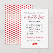 Save The Date Calendrier Coeur Mariage Enregistrez La Date (Devant / Derrière)