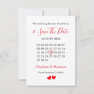 Save The Date Calendrier Cœur Mariage Sauvegarder La Date
