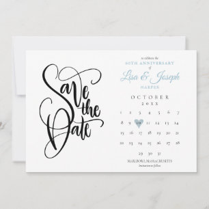 Save The Date Calendrier de date de sauvegarde 60e anniversaire