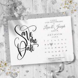 Save The Date Calendrier de date de sauvegarde pour les 25 ans d