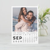 Save The Date Calendrier de date photo simple et moderne (Debout devant)