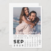 Save The Date Calendrier de date photo simple et moderne (Devant / Derrière)