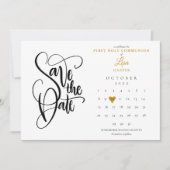 Save The Date Calendrier de la première sainte communion Coeur d (Devant)