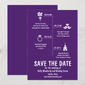 Save The Date Calendrier de la Relation Enregistrer la Date (Devant / Derrière)