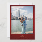 Save The Date Calendrier de mariage à monogramme esperluette pho (Dos)