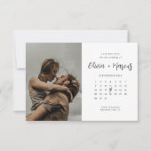 Save The Date Calendrier de mariage avec code QR et calligraphie (Devant)