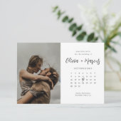 Save The Date Calendrier de mariage avec code QR et calligraphie (Debout devant)
