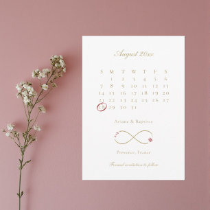 Save The Date Calendrier de mariage Double Bonheur Amour infini