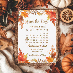 Save The Date Calendrier de mariage floral bohème Tombez amoureu