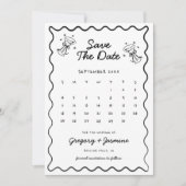 Save The Date Calendrier de mariage manuscrit dessiné à la main  (Devant)