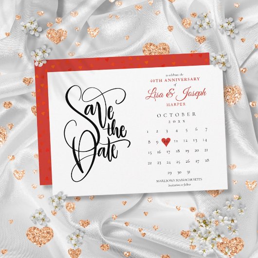Save The Date Calendrier de mise à jour du 40e anniversaire Ruby
