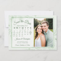 Calendrier de Peonies Boho Vert Sauge & Mariage Ph
