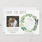 Save The Date Calendrier de photos de mariage à l'aquarelle simp (Devant)