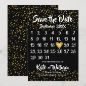 Save The Date Calendrier de sauvegarde de la date de l'amour d'o (Devant / Derrière)