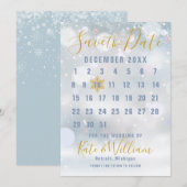 Save The Date Calendrier des premiers flocons Enregistrer la dat (Devant / Derrière)