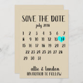 Save The Date Calendrier Enregistrer la date (Devant / Derrière)
